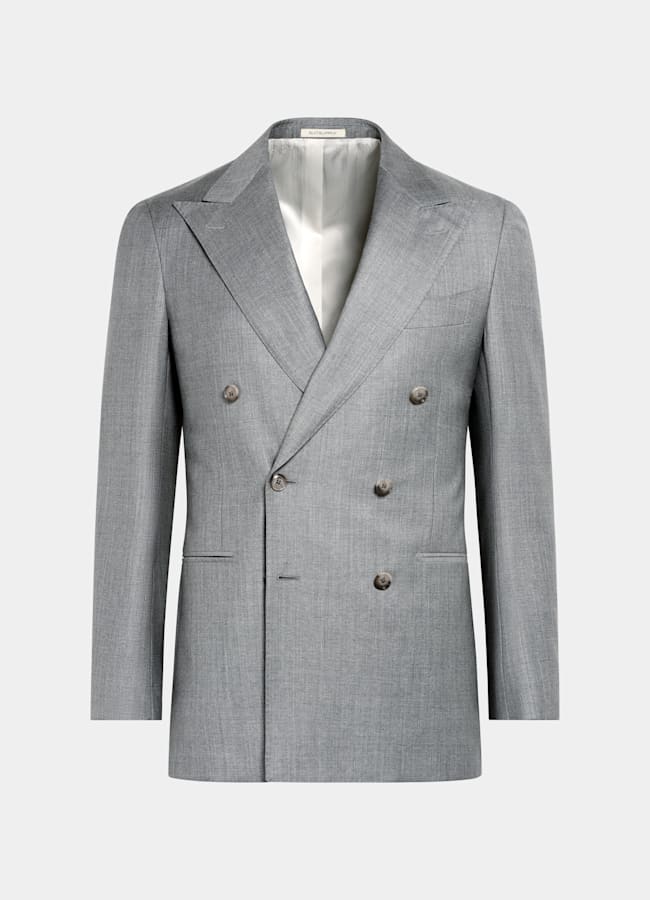 SUITSUPPLY All Season Pure S110's Wool by Vitale Barberis Canonico, Italy Light Grey Perennial Tailored Fit Havana Suit