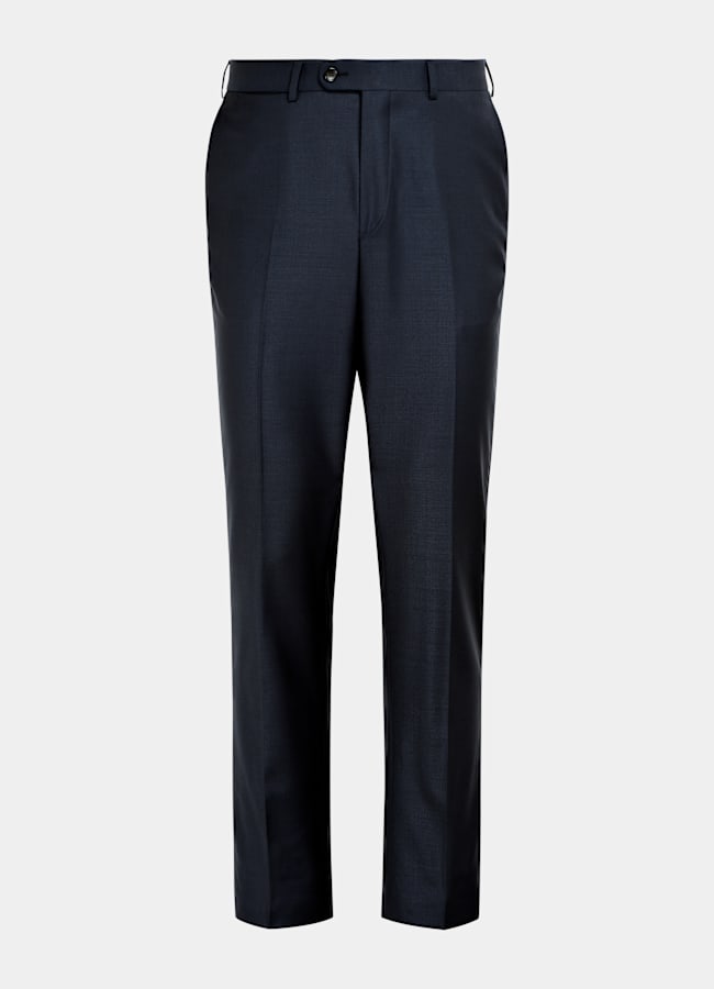 Navy Slim Leg Straight Suit Pants in Pure S110's Wool