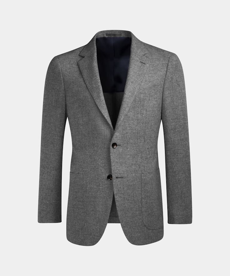 Light Grey Waistcoat | Circular Wool Flannel Double Breasted ...