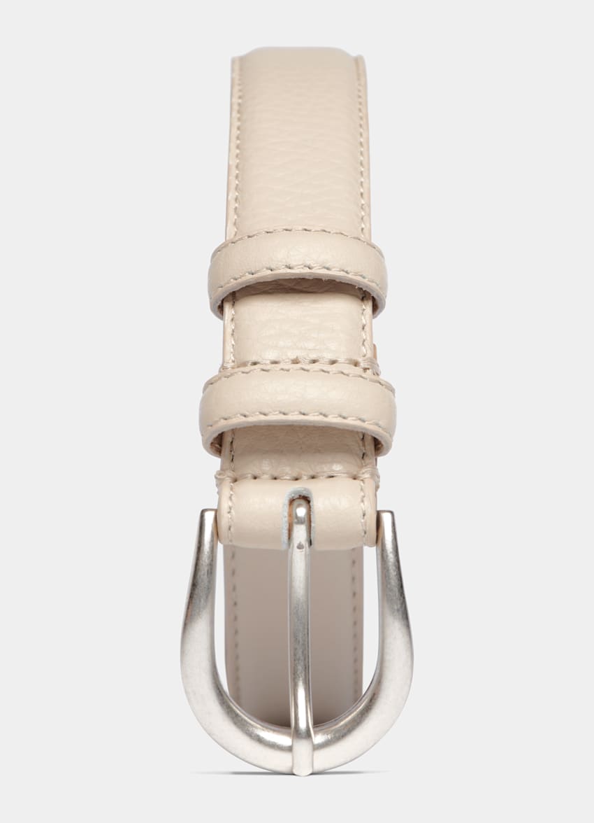 SUITSUPPLY Italian Cow Leather Off-White Belt