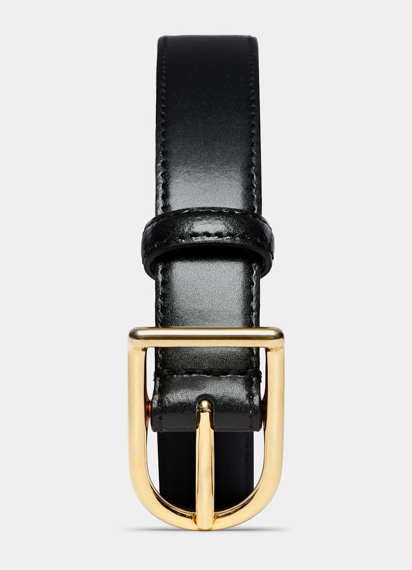 SUITSUPPLY Italian Cow Leather Black Belt