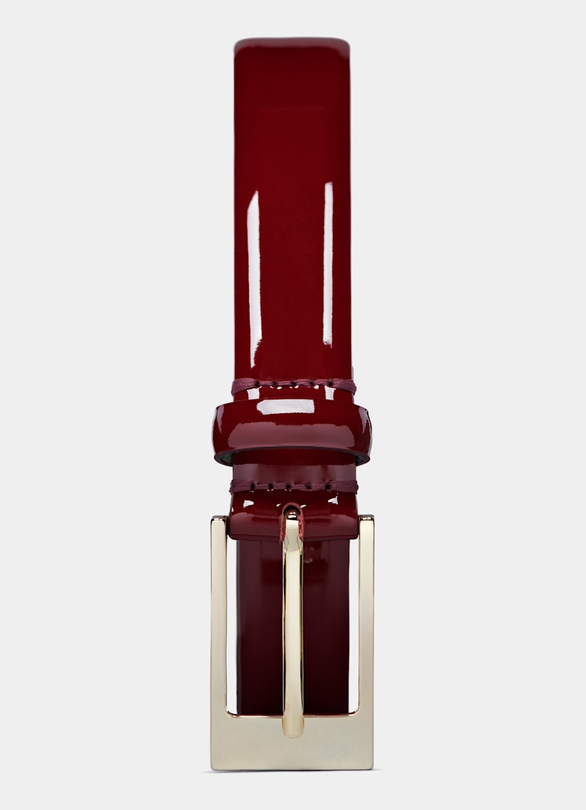 SUITSUPPLY Cuir de vache italien Ceinture rouge foncé