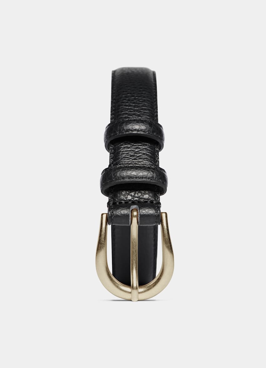 SUITSUPPLY Italian Cow Leather Black Belt
