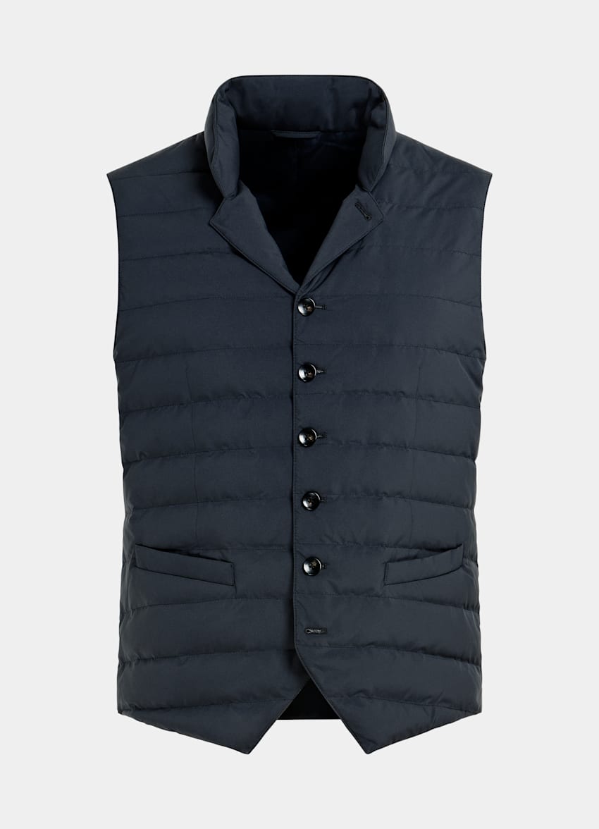 SUITSUPPLY Technical Fabric by Olmetex, Italy Navy Down Vest