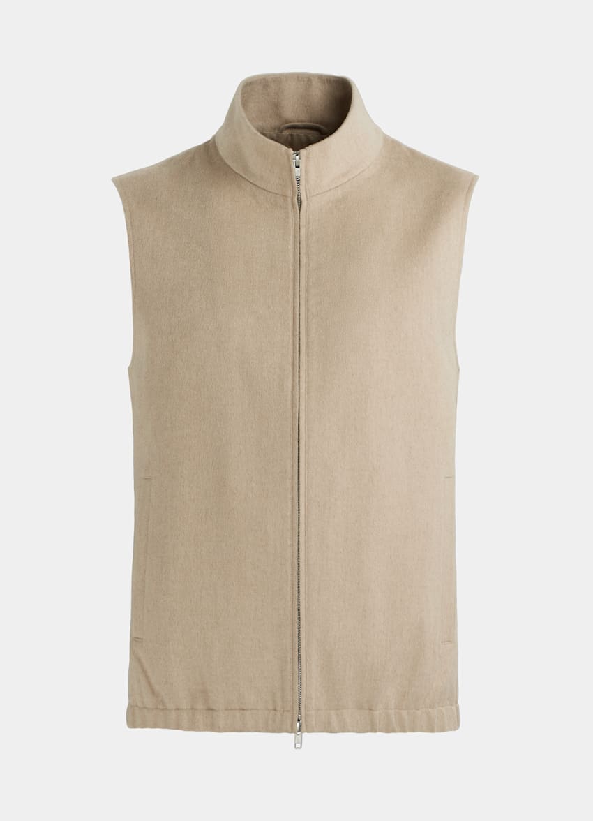SUITSUPPLY Pure Camel by Piacenza, Italy Light Brown Zip Vest