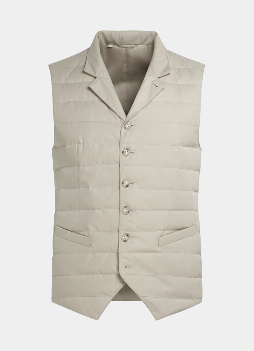 SUITSUPPLY Pure Cotton by Olmetex, Italy Sand Down Down Vest