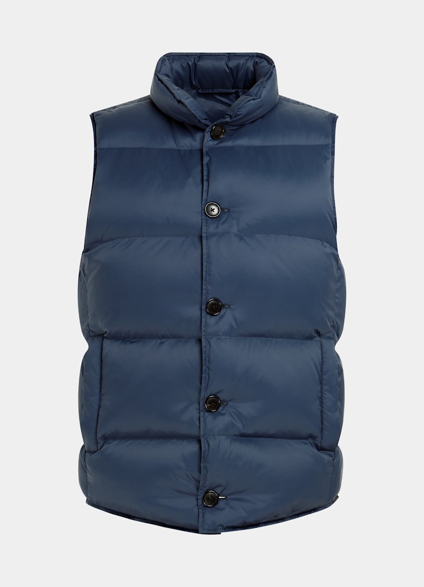 SUITSUPPLY Technical Fabric by Olmetex, Italy Mid Blue Down Vest