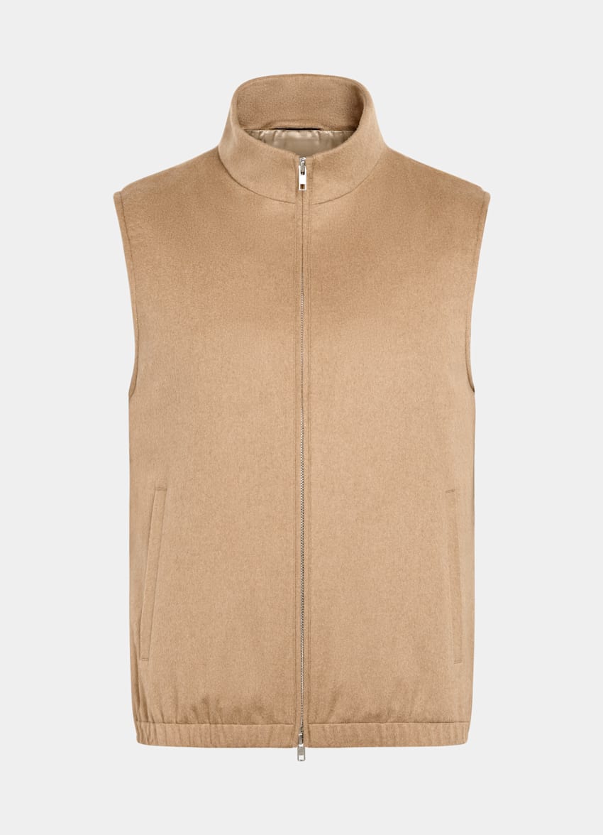 SUITSUPPLY Pure Camel by Piacenza, Italy Mid Brown Zip Vest