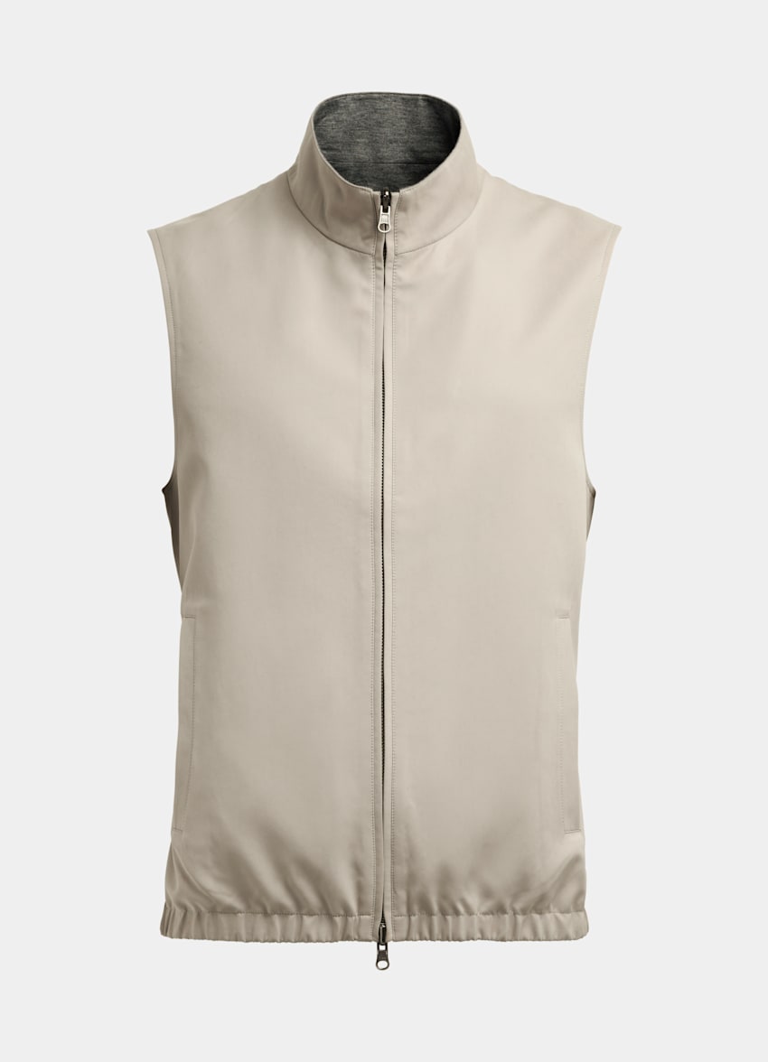 SUITSUPPLY Technical Fabric by Olmetex, Italy Light Brown Reversible Reversible Vest