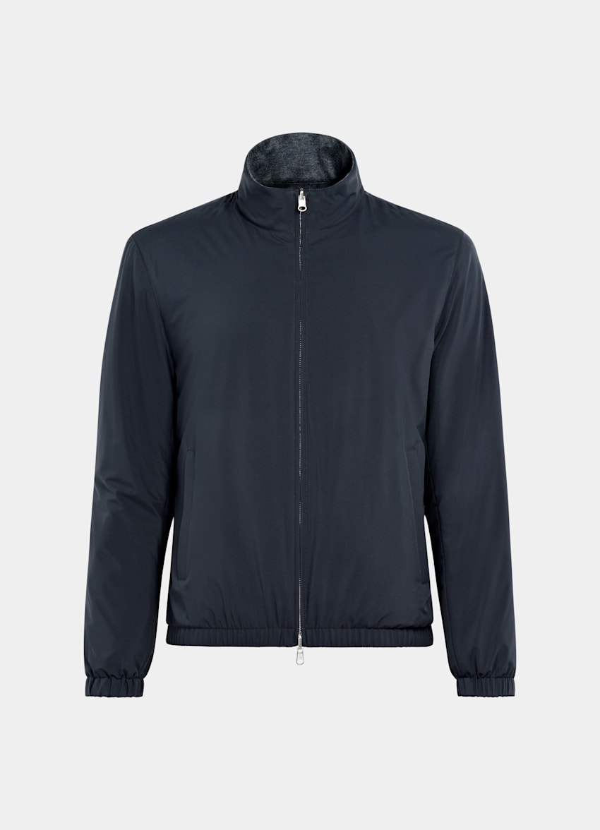 SUITSUPPLY Technical Fabric by Olmetex, Italy Navy Reversible Bomber Jacket