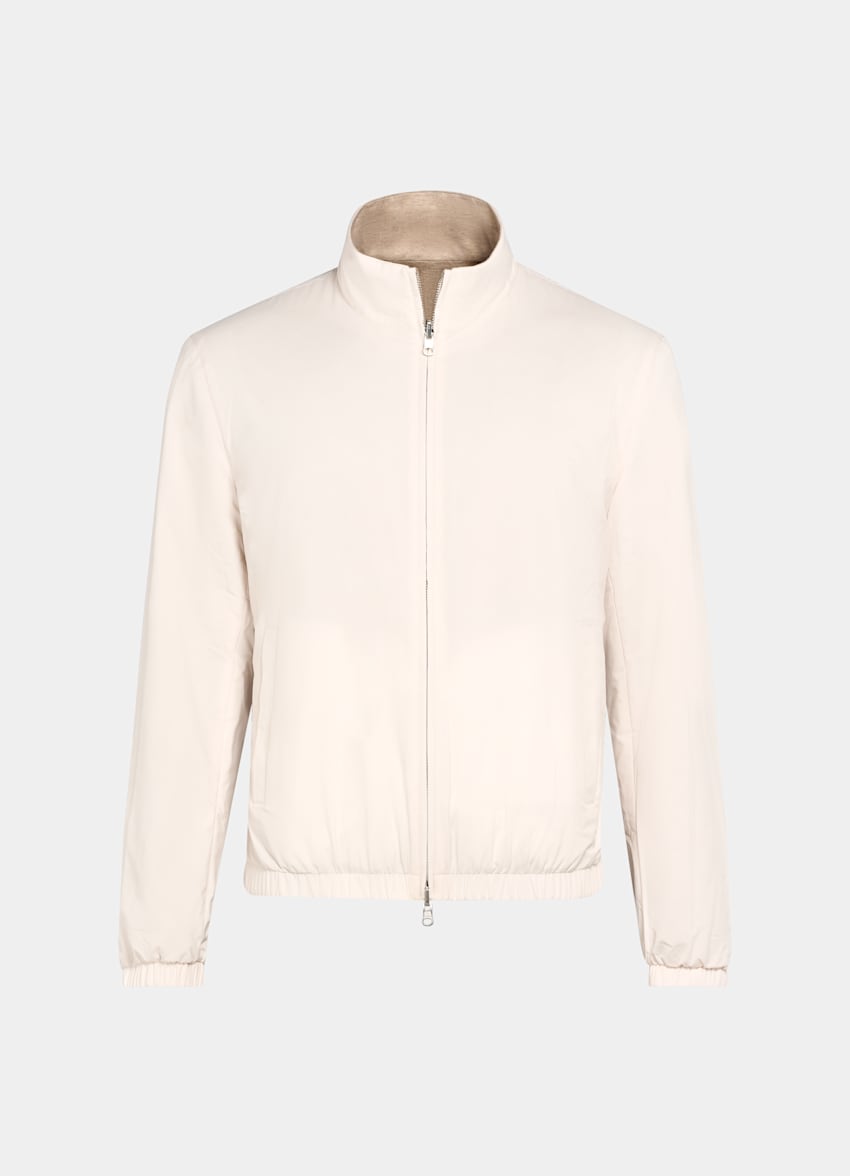 SUITSUPPLY Technical Fabric by Olmetex, Italy Off-White Reversible Bomber Jacket