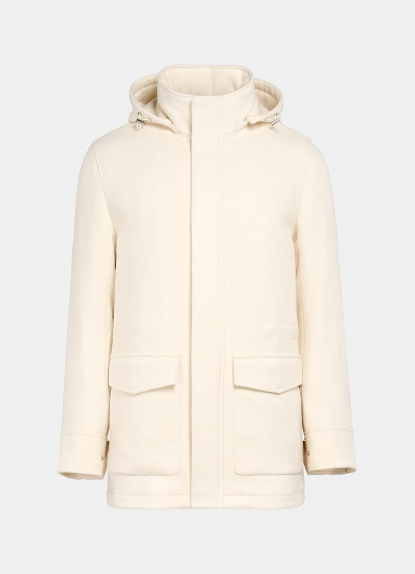 SUITSUPPLY Wool Cashmere by E.Thomas, Italy Off-White Padded Parka