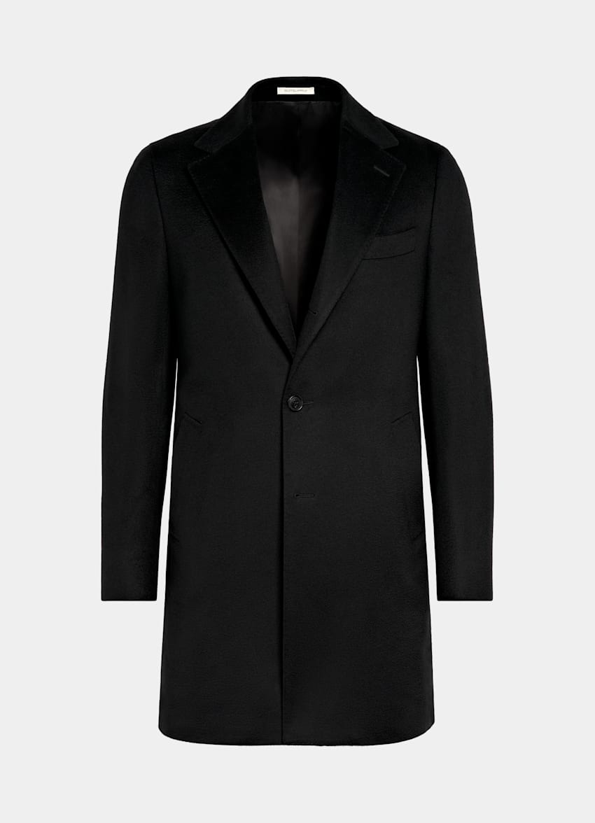 SUITSUPPLY Pure Cashmere by Rogna, Italy Black Overcoat