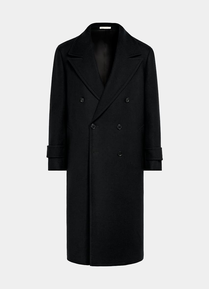 SUITSUPPLY Wool Cashmere by E.Thomas, Italy Black Overcoat