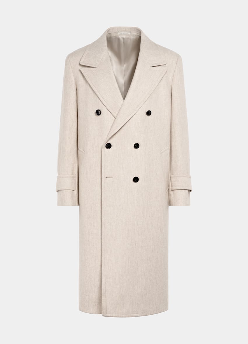 SUITSUPPLY Wool Cashmere by E.Thomas, Italy Sand Overcoat