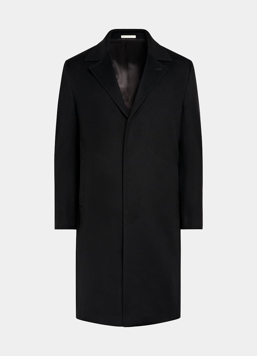 SUITSUPPLY Pure Wool Black Overcoat