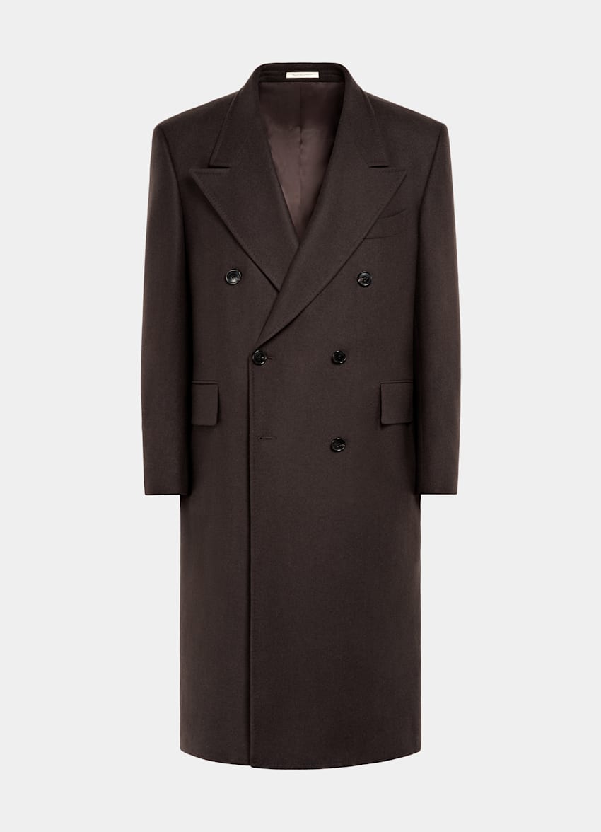 SUITSUPPLY Wool Cashmere by E.Thomas, Italy Dark Brown Overcoat