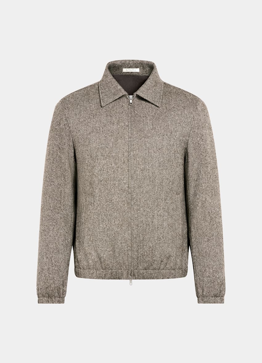 Brown Bomber Jacket in Pure Wool | SUITSUPPLY US