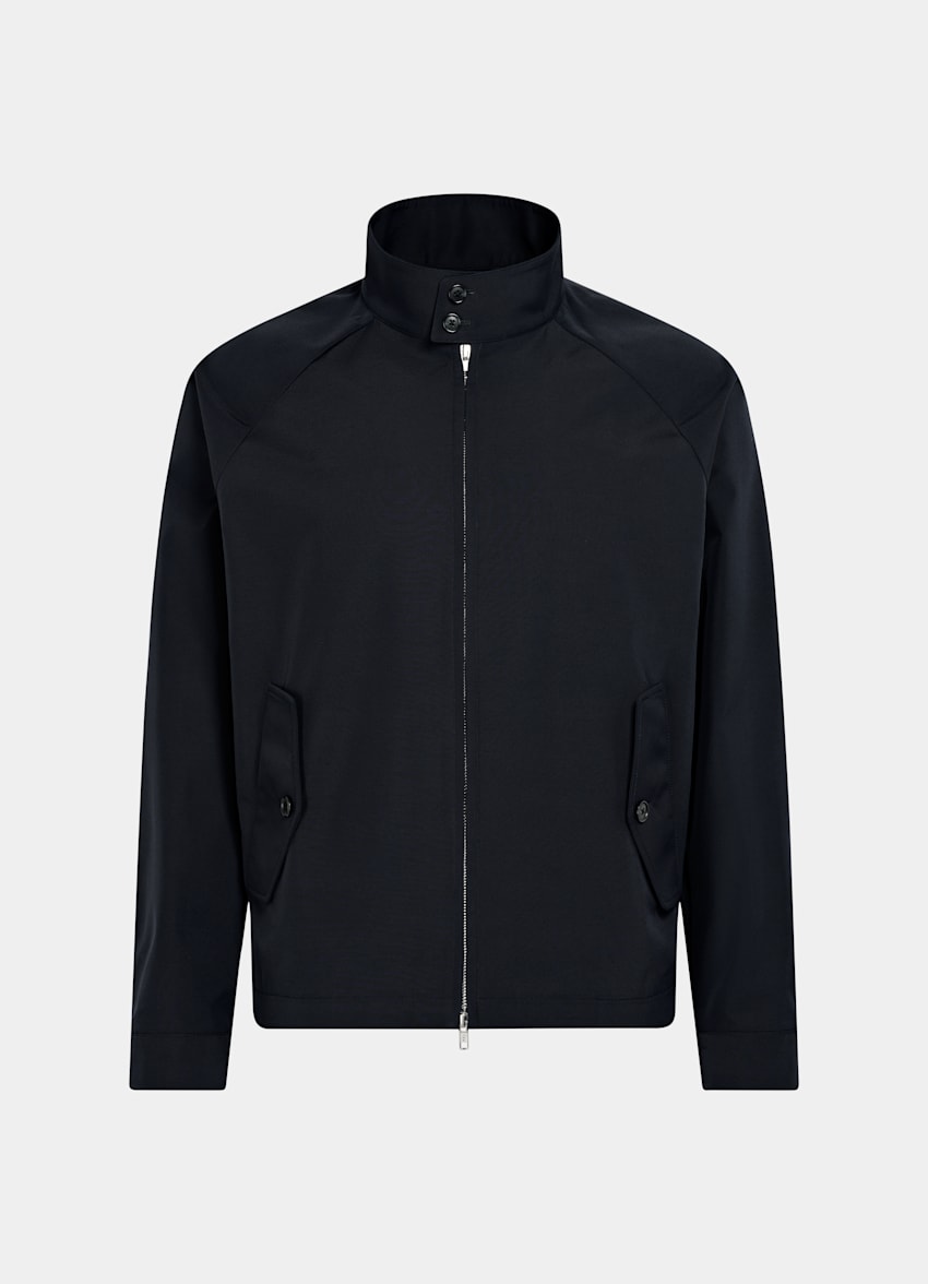 SUITSUPPLY Polyamid Schurwolle Seide von Lanificio Ermenegildo Zegna, Italien Navy Bomberjacke mit Raglan&auml;rmeln