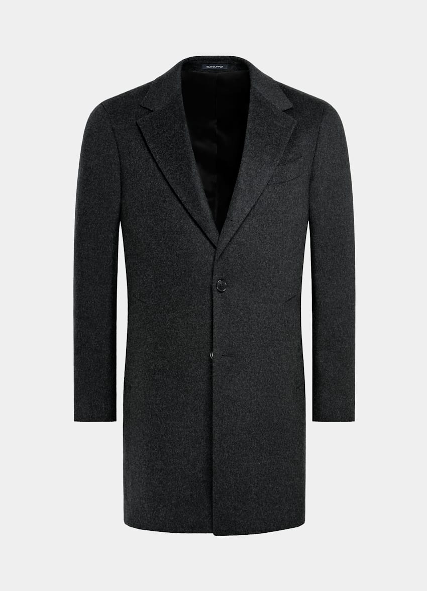 SUITSUPPLY Pure Wool Dark Grey Overcoat