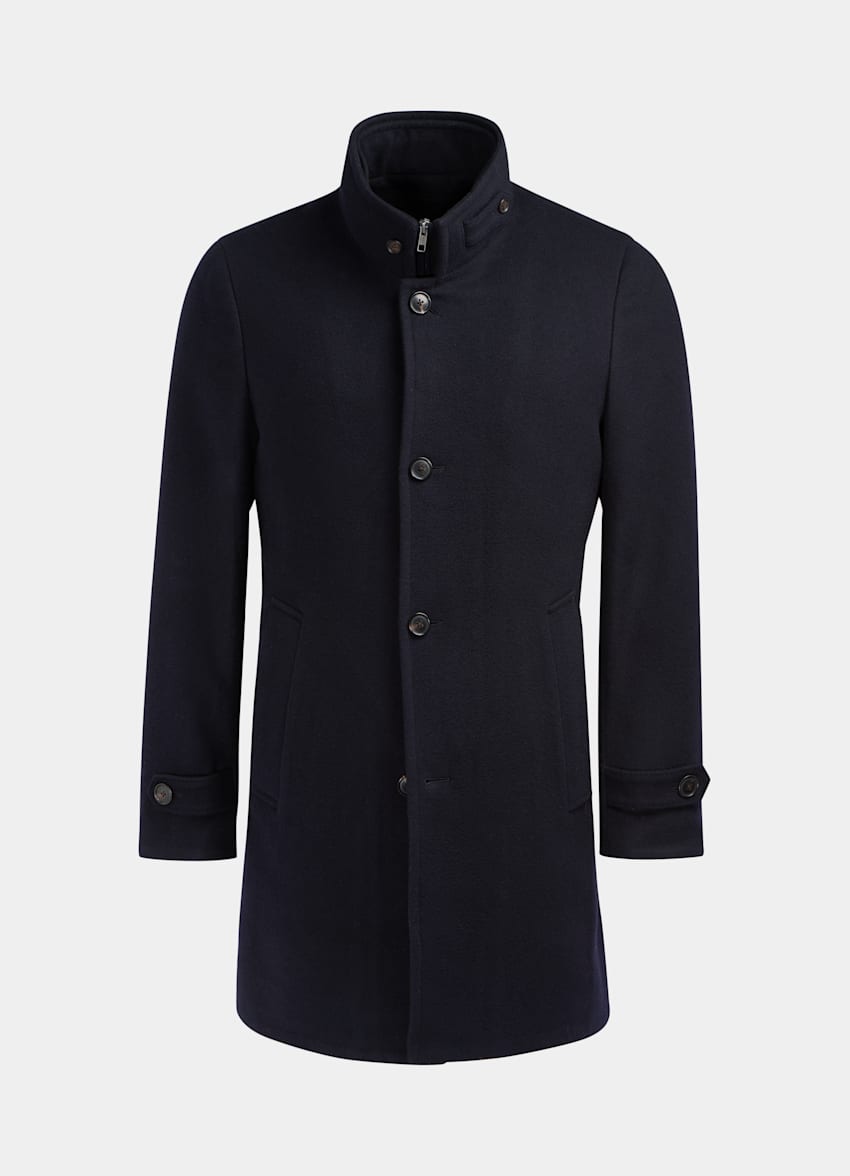 Navy Padded Overcoat | Pure Wool | Suitsupply Online Store