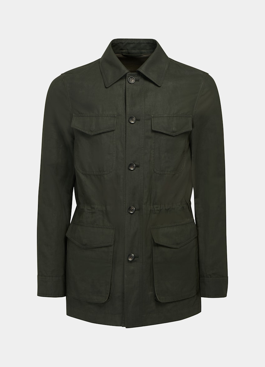 Green Field Jacket WaterResistant cotton linen Suitsupply Online Store