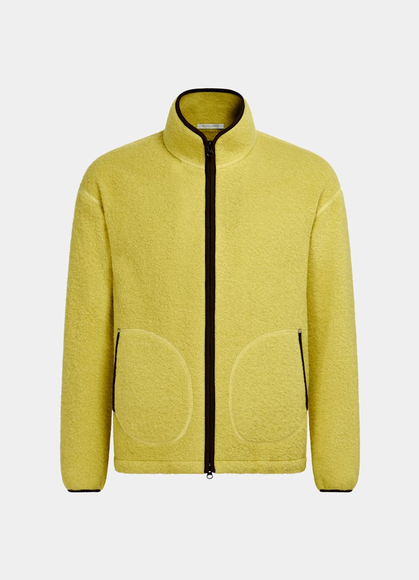 SUITSUPPLY Alpaca Polyamide by Ferla, Italy Yellow Hiking Jacket