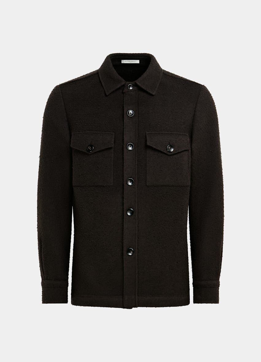 SUITSUPPLY Pure Casentino Wool by Casentino, Italy Dark Brown William Shirt-Jacket