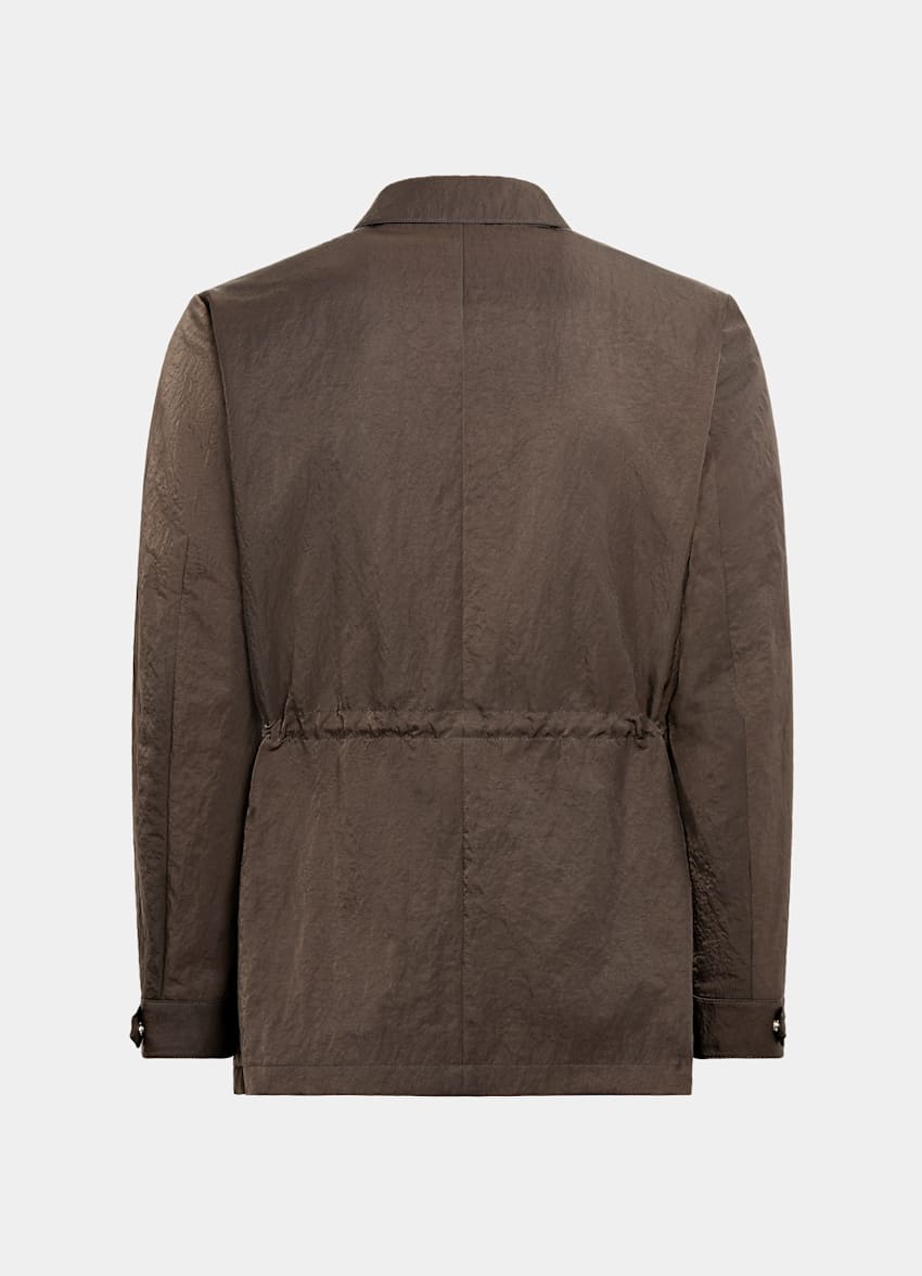 SUITSUPPLY Water-Repellent Technical Fabric by Majocchi, Italy Dark Brown Field Jacket