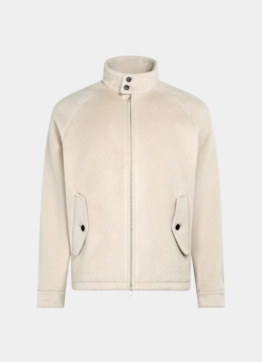 SUITSUPPLY Llama Wool von Piacenza, Italien Light Taupe Raglan Bomber Jacket