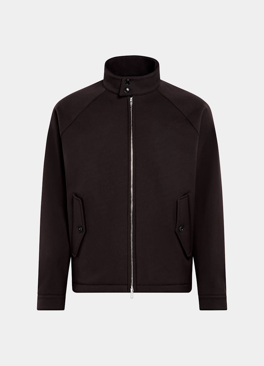 SUITSUPPLY Technical Fabric von Majocchi, Italien Dark Red Raglan Bomber Jacket
