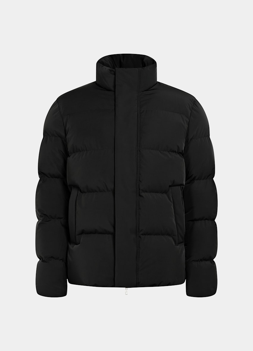 SUITSUPPLY Technical Fabric Black Puffer Jacket