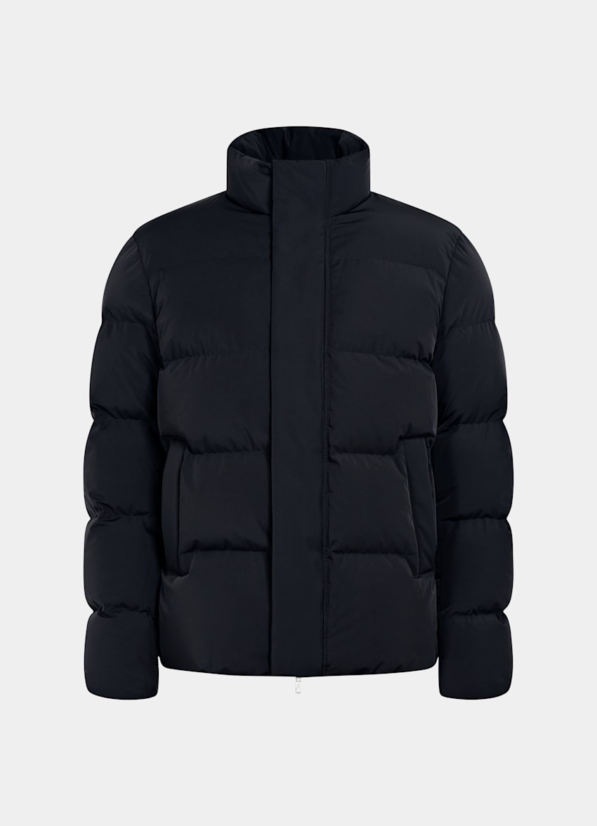 SUITSUPPLY Technical Fabric Navy Puffer Jacket