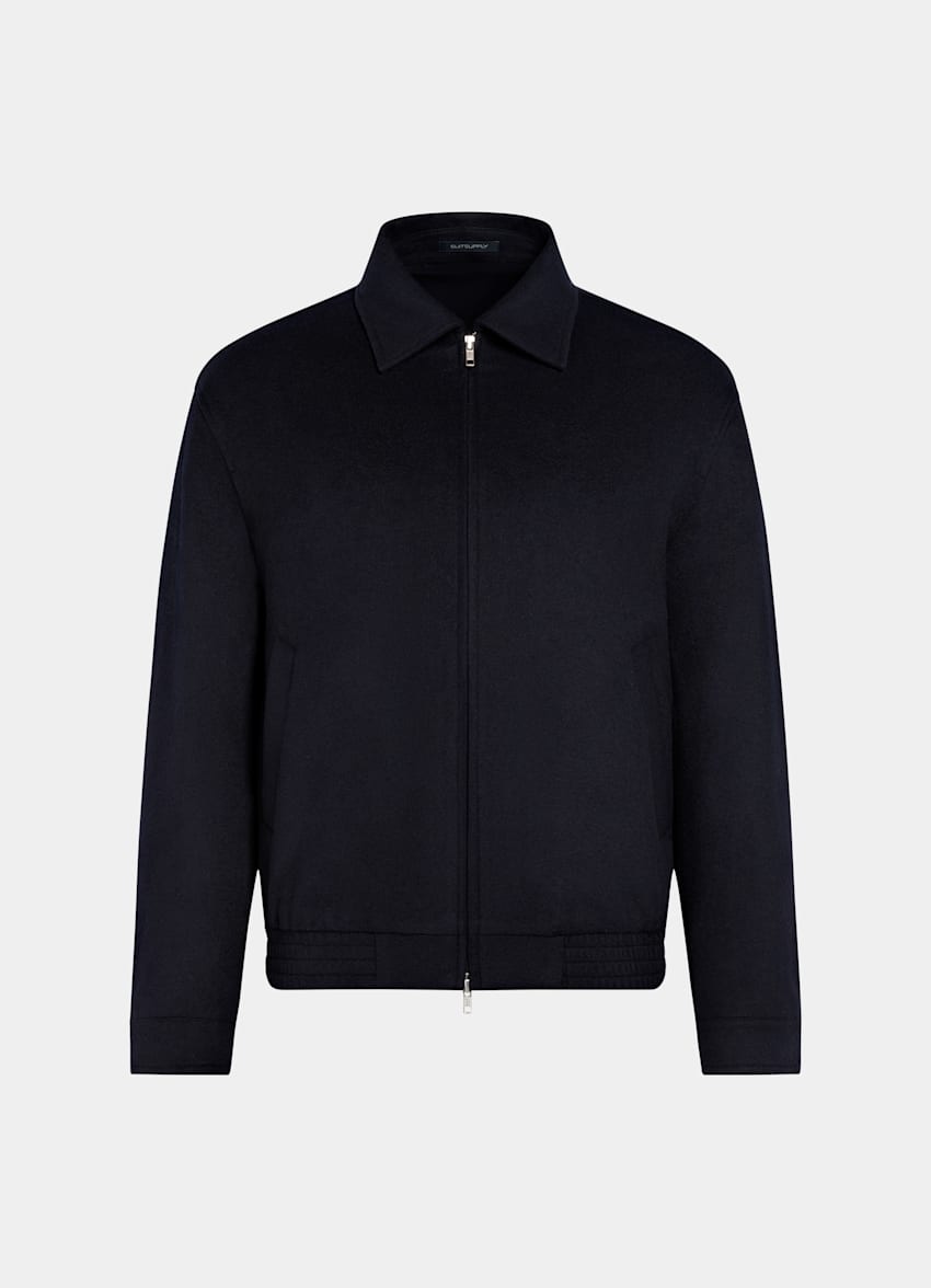 SUITSUPPLY Pure Wool Navy Bomber Jacket