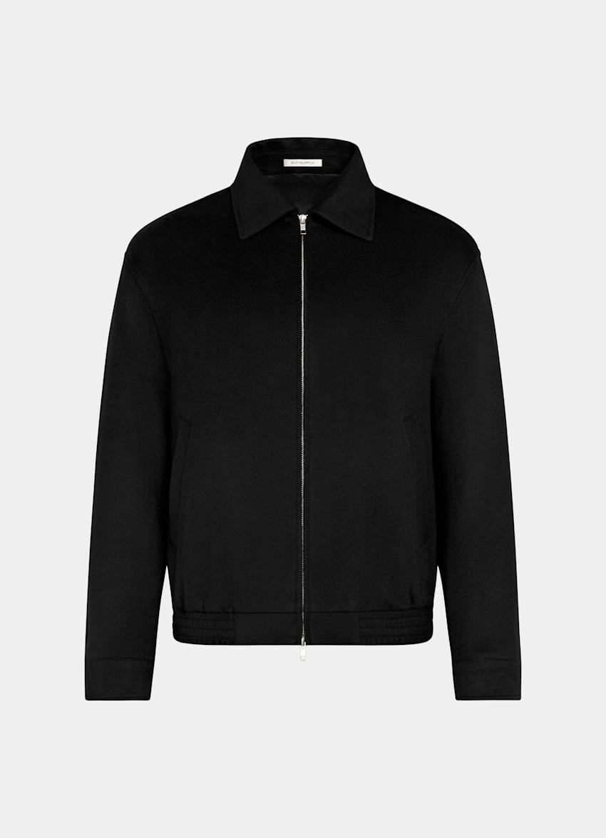 SUITSUPPLY Pure Cashmere - Colombo, Italie Black Bomber Jacket
