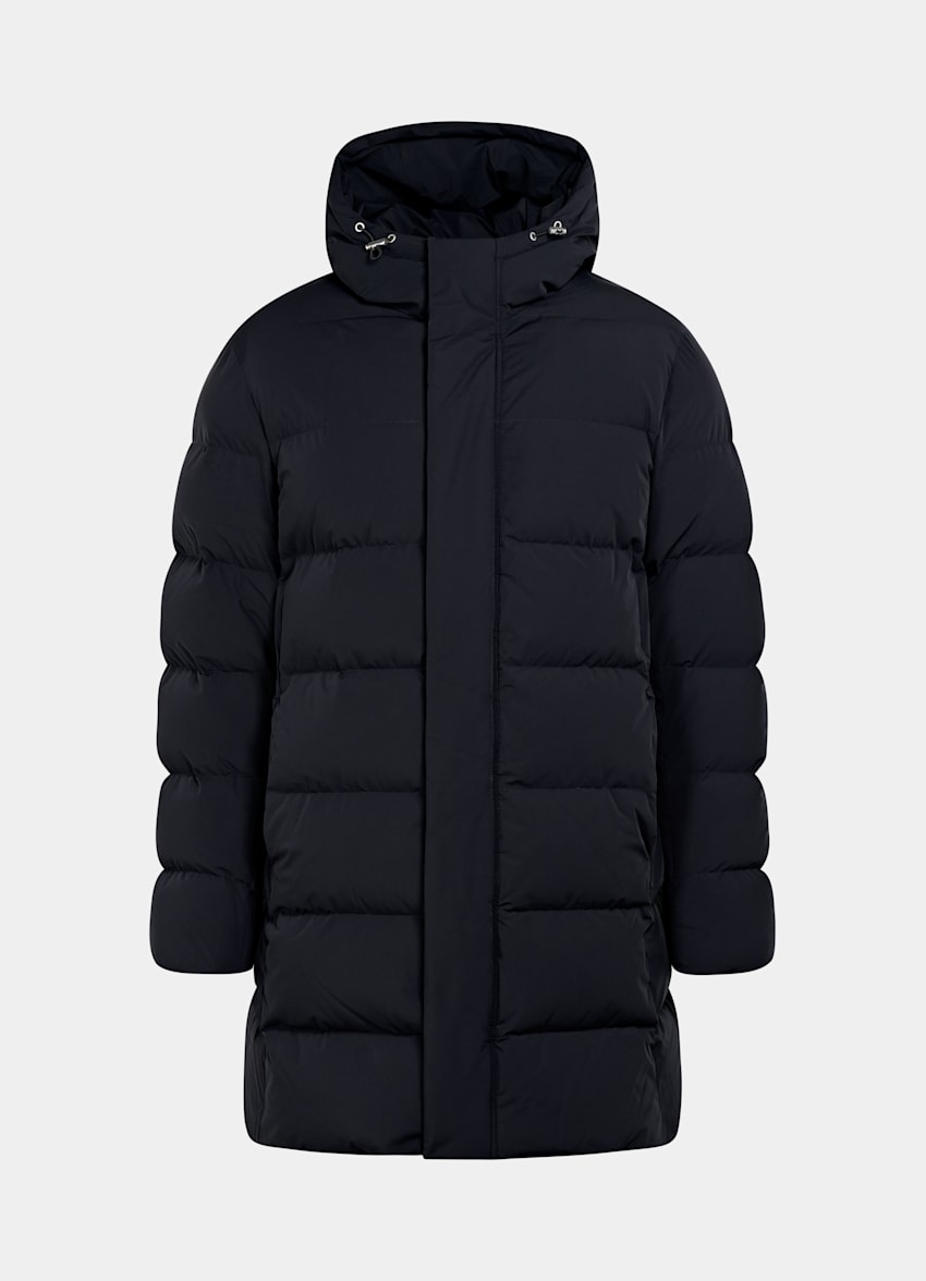SUITSUPPLY Technical Fabric Navy Puffer Jacket