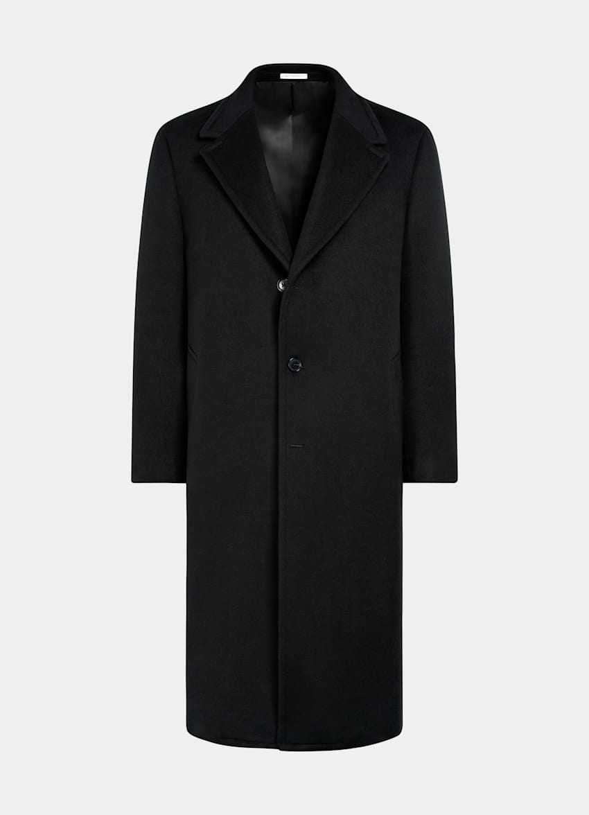 SUITSUPPLY Wool Cashmere Black Overcoat
