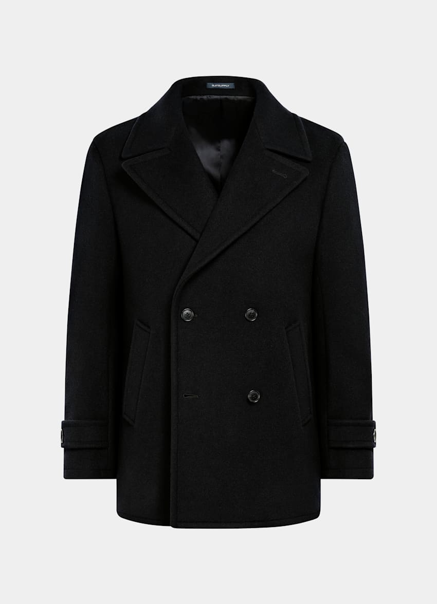 SUITSUPPLY Pure Wool Black Peacoat