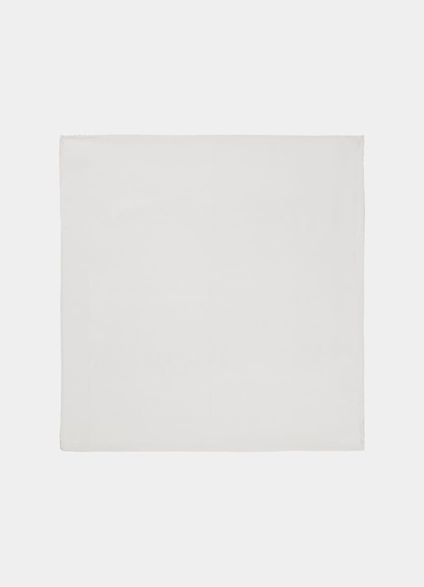 SUITSUPPLY Pure Cotton by Magistri, Italy White Frame Pocket Square