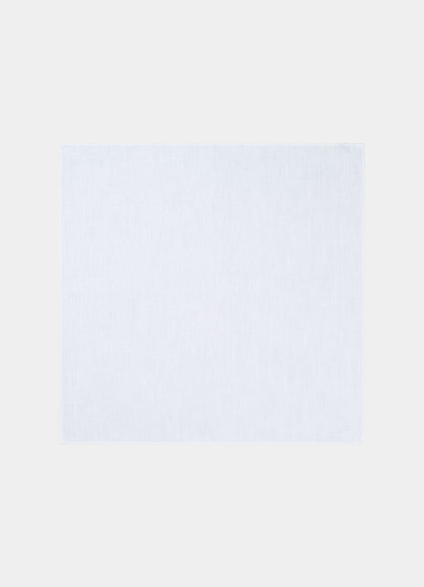 SUITSUPPLY Pure Linen by Camillatex, Italy White Pocket Square