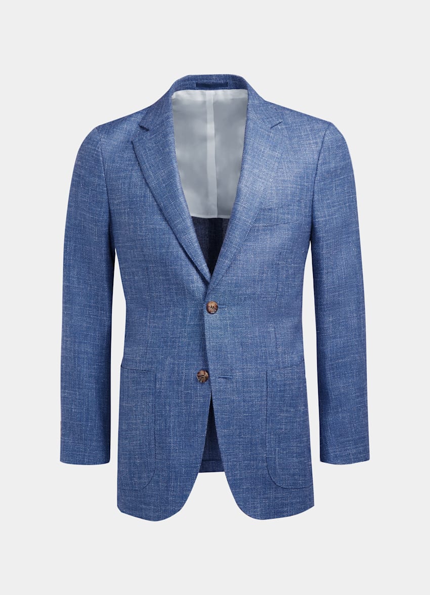 Blue Havana Jacket | Wool Silk Linen Single Breasted | Suitsupply ...