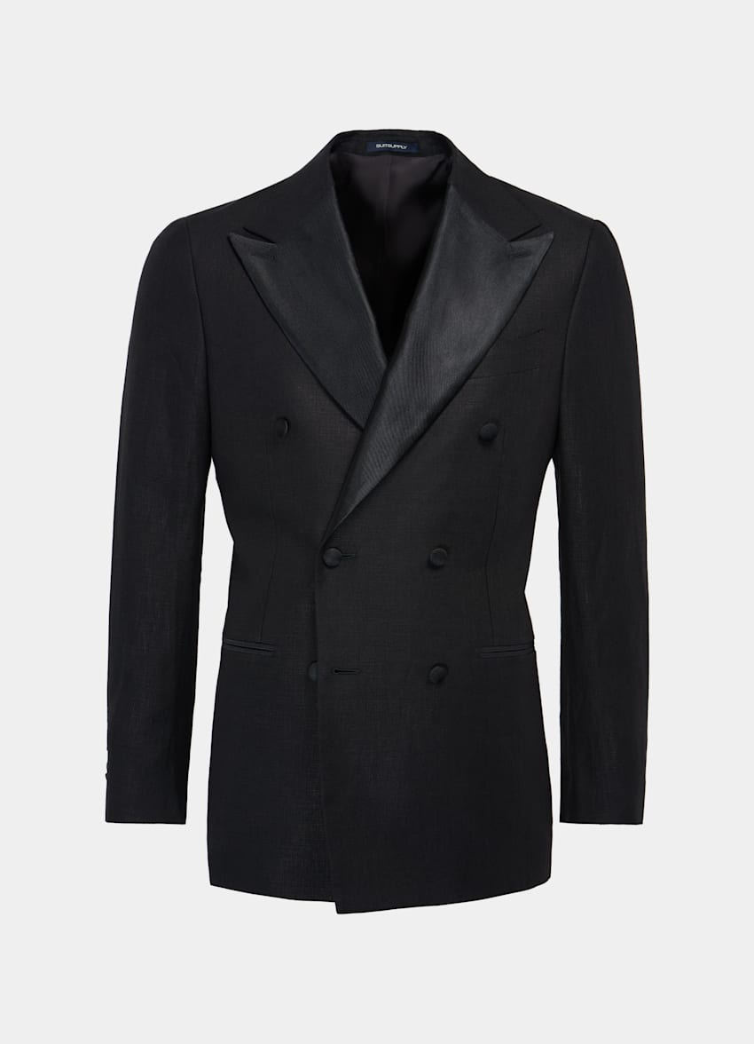 Black Havana Tuxedo Jacket | Pure Linen Double Breasted | Suitsupply ...