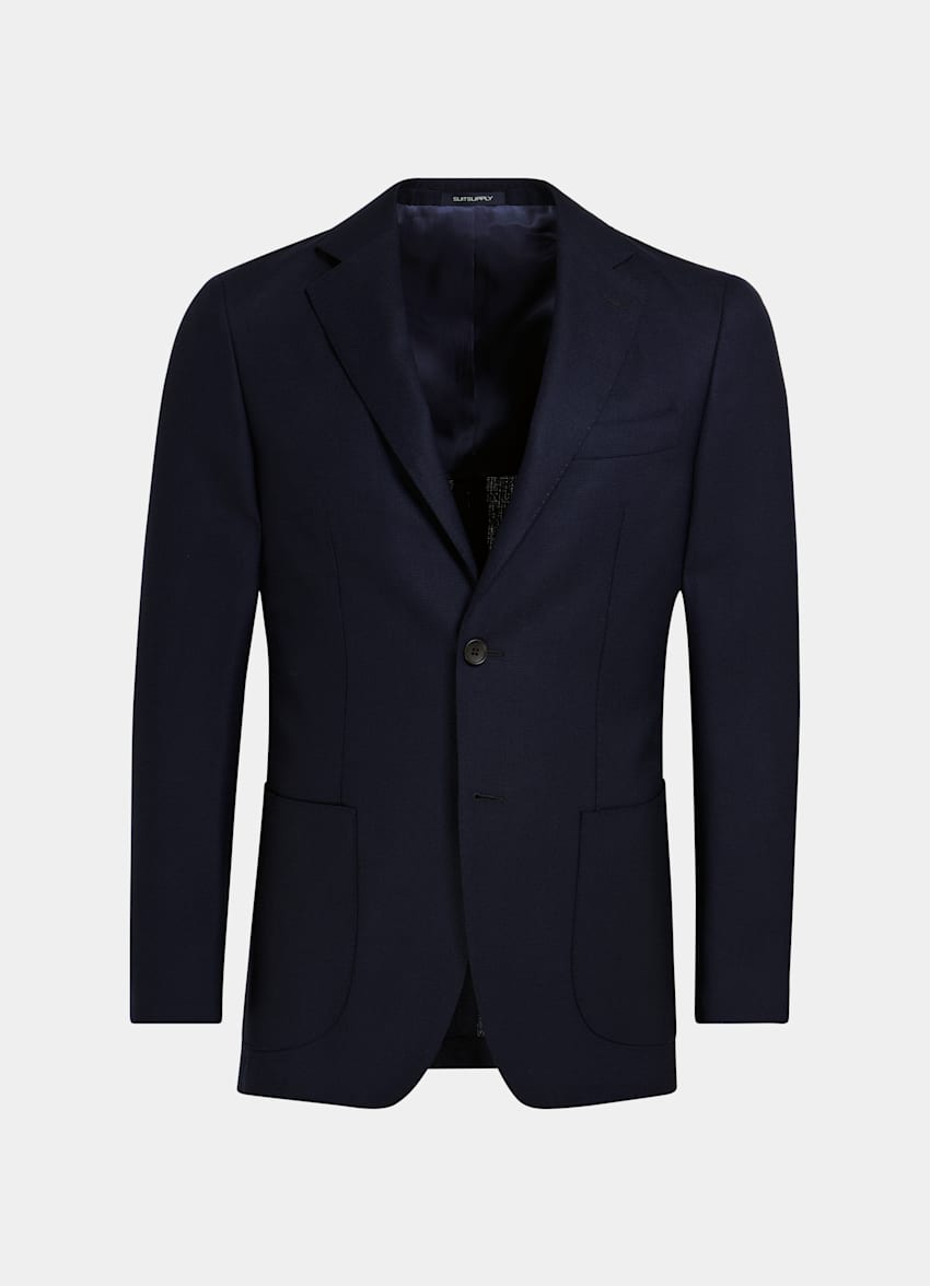 SUITSUPPLY 意大利 Vitale Barberis Canonico 生产的羊毛面料 Havana 藏青色合体身型西装外套