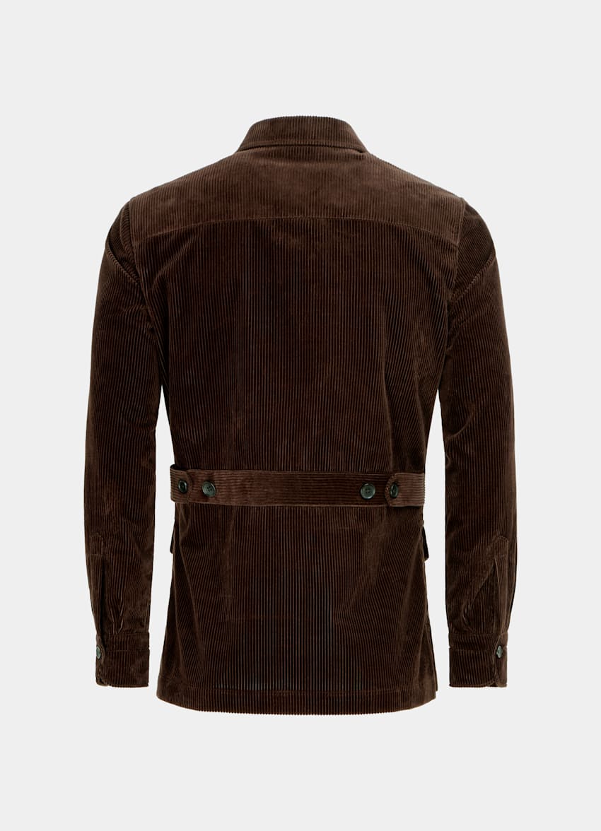 SUITSUPPLY 意大利 Pontoglio 生产的棉面料 深棕色慵懒身型衬衫式夹克