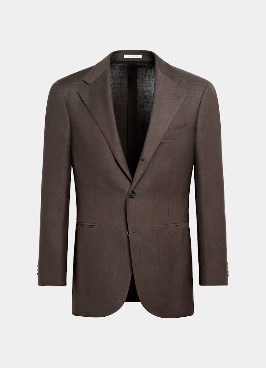 SUITSUPPLY Pura lana S130s de E.Thomas, Italia Blazer Roma marrón oscuro corte Relaxed