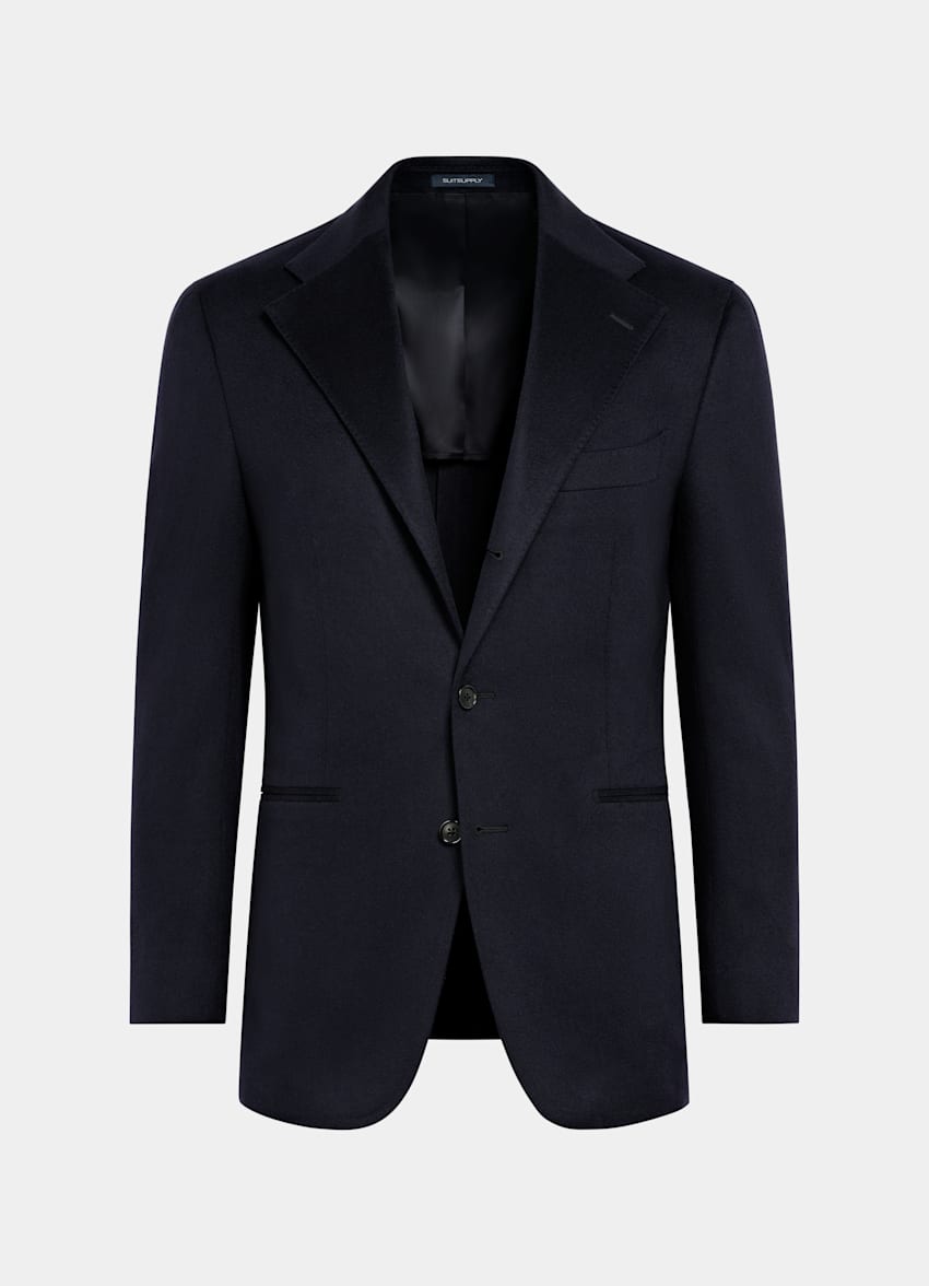 SUITSUPPLY Winter Pure Cashmere by Colombo, Italy Navy Relaxed Fit Roma Blazer