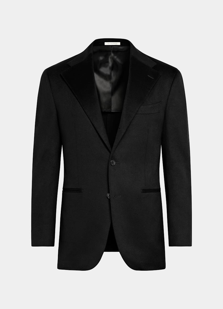 SUITSUPPLY Winter Pure Cashmere by Rogna, Italy Black Relaxed Fit Roma Blazer