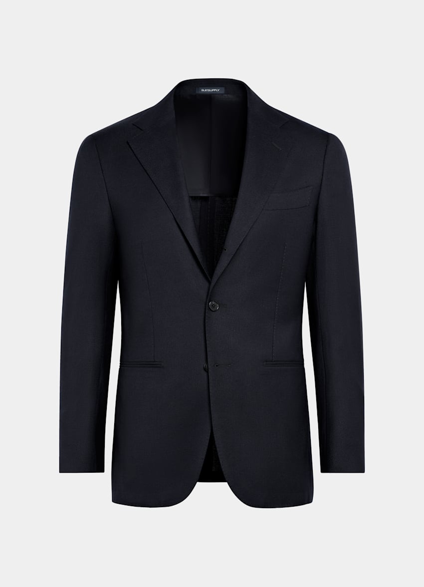 SUITSUPPLY All Season Pure Wool by Reda, Italy Navy Tailored Fit Havana Blazer