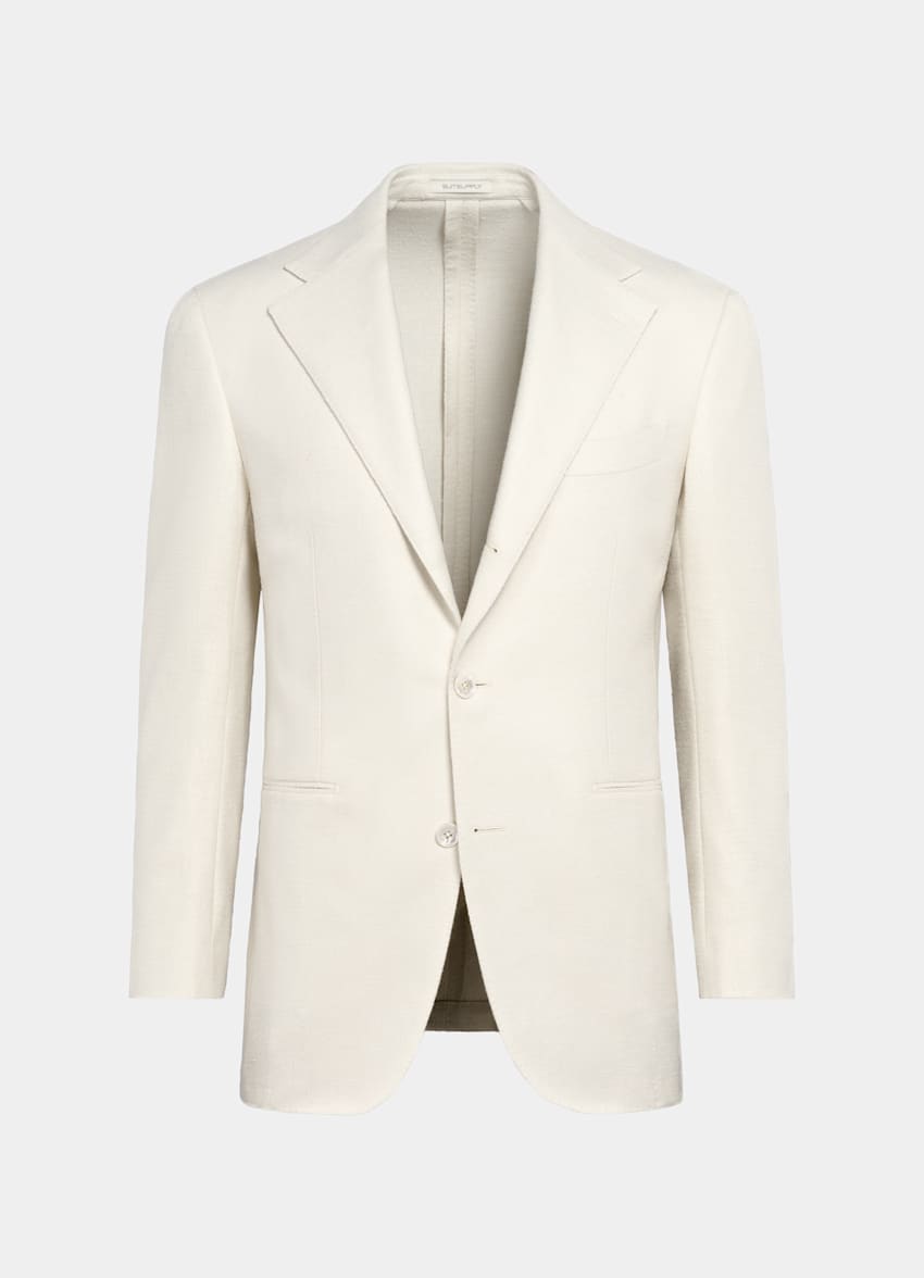 Winter white wool blazer top