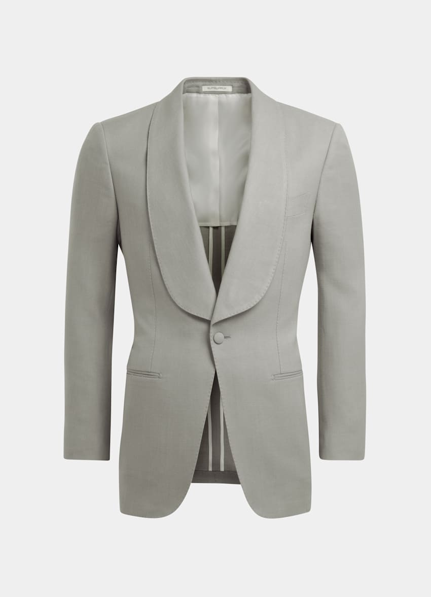Light Grey Washington Dinner Jacket | Cotton Silk Single Breasted ...